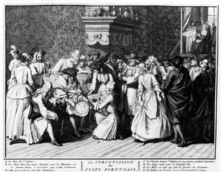 Besnijdenisceremonie onder Portugese Joden, 1725